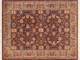 handmade Traditional Agra Red Taupe Hand Knotted RECTANGLE 100% WOOL area rug 6x9
